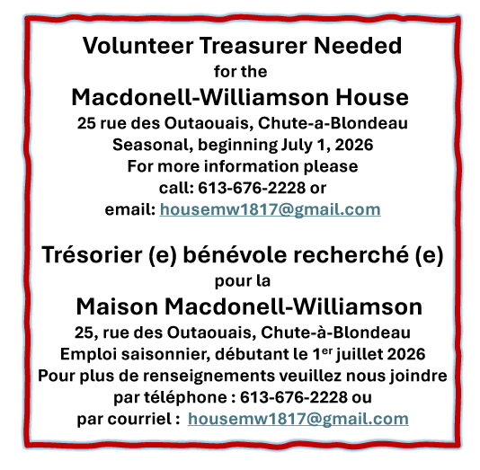 2026 Volunteer Treasurer Needed